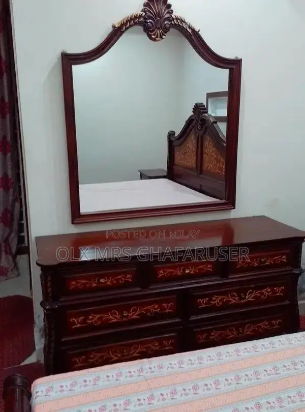 King Size Bedroom Set with Bed, Side Tables, and Dressing Table
