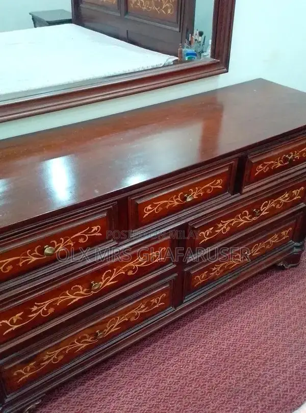 King Size Bedroom Set with Bed, Side Tables, and Dressing Table