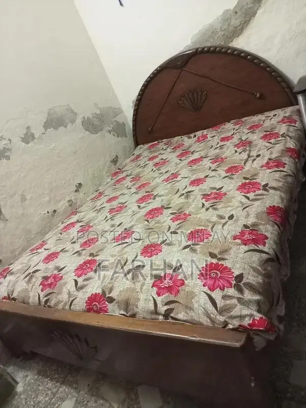 Solid Wood Bed Frame with Mattress - Excellent Condition