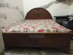 Solid Wood Bed Frame with Mattress - Excellent Condition