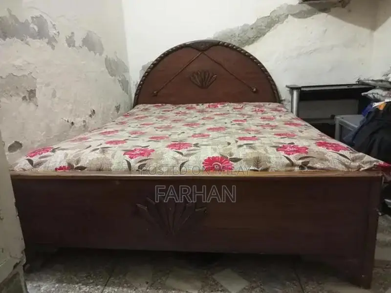 Solid Wood Bed Frame with Mattress - Excellent Condition