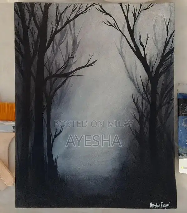 Silent Shadows: Acrylic Canvas Art Landscape Painting