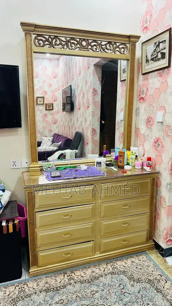 Sheesham Wooden Bedroom Set with Side Tables and Dressing Table