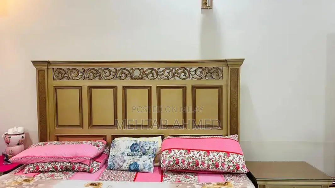 Sheesham Wooden Bedroom Set with Side Tables and Dressing Table