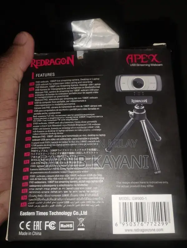 Redragon APEX 1080p Full HD Webcam with Double-Sided Anti-Reflective L