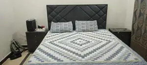 Photo - King Size Wooden Bed with Two Matching Side Tables