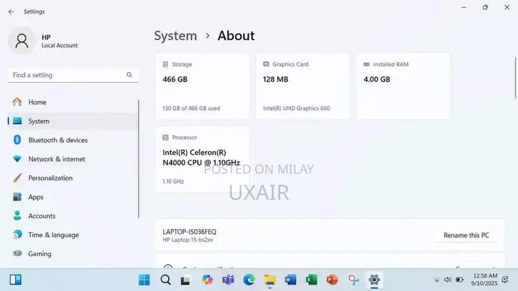HP 15.6" Laptop with Intel Celeron Processor