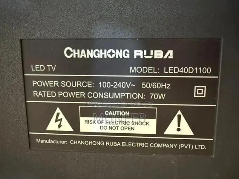 Changhong Ruba LED 40-inch TV with Damaged Panel