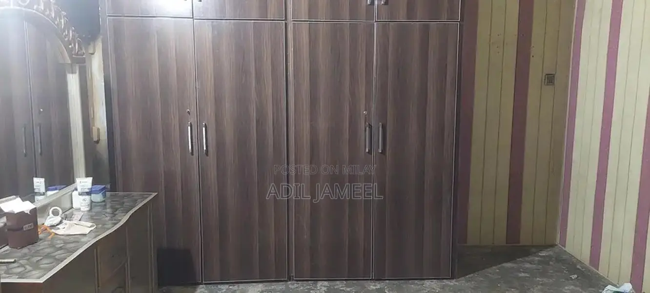Large 4-Door Wooden Wardrobe Almari - Spacious Storage Solution