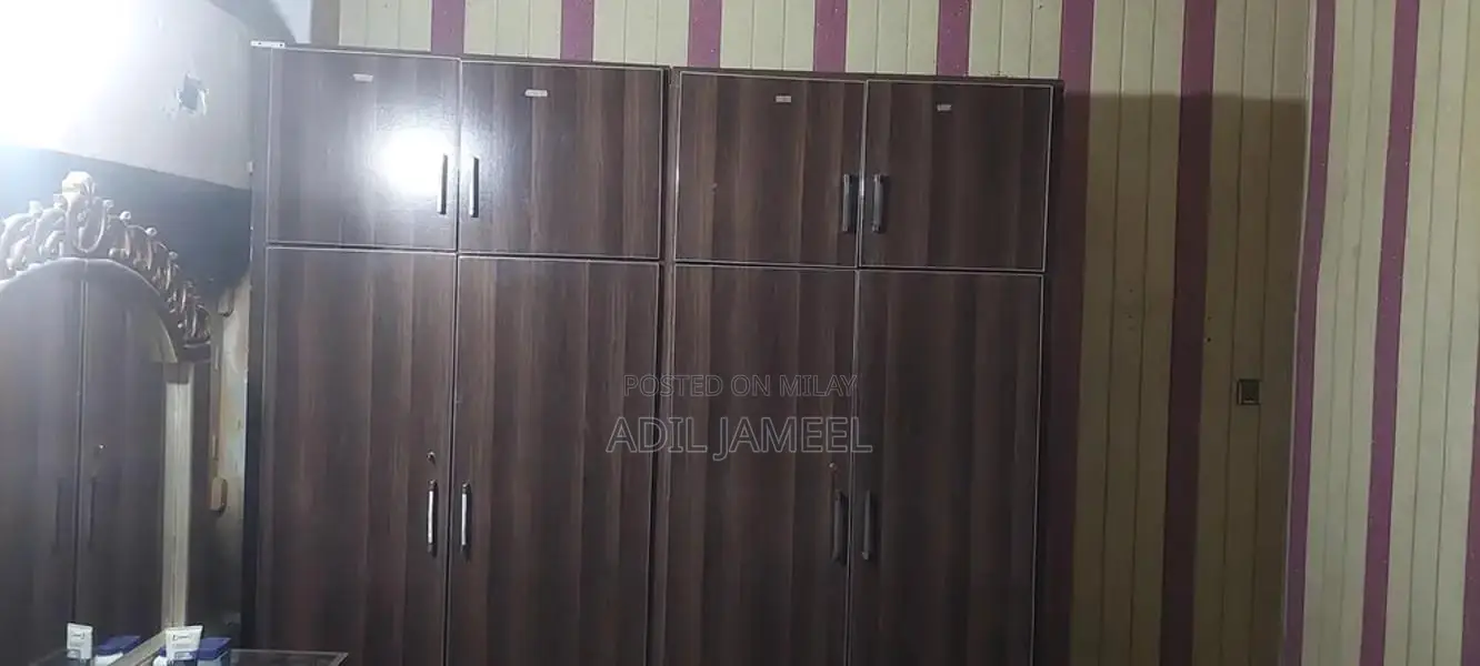 Large 4-Door Wooden Wardrobe Almari - Spacious Storage Solution