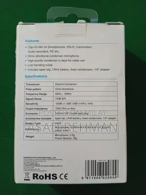 Professional Lavalier Microphone with 6m Cable for Videos & Interviews