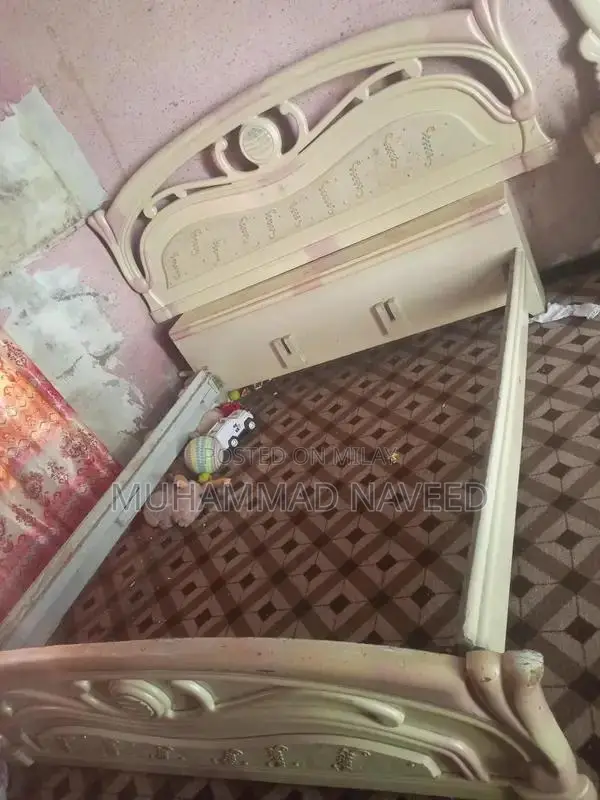 Deeco Wooden Double Bed with Matching Dressing Table Set