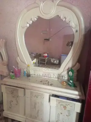 Deeco Wooden Double Bed with Matching Dressing Table Set