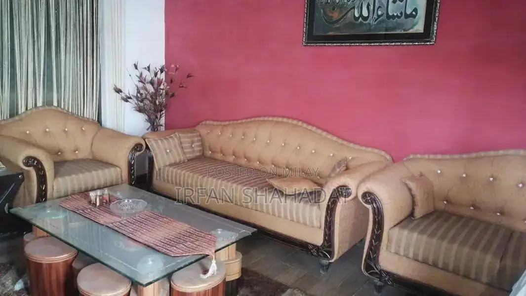 Two Sofa Sets - Grey and Brown 3+2+1 Configurations