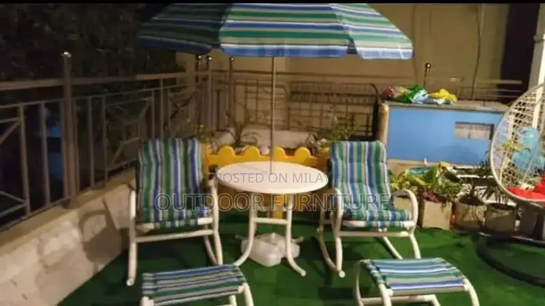 Rattan Outdoor Patio Furniture Set - Garden Chairs, Tables, Umbrellas
