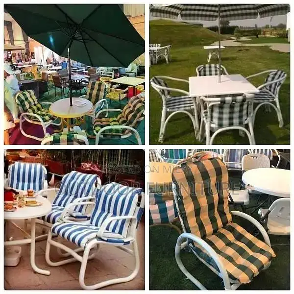 Rattan Outdoor Patio Furniture Set - Garden Chairs, Tables, Umbrellas