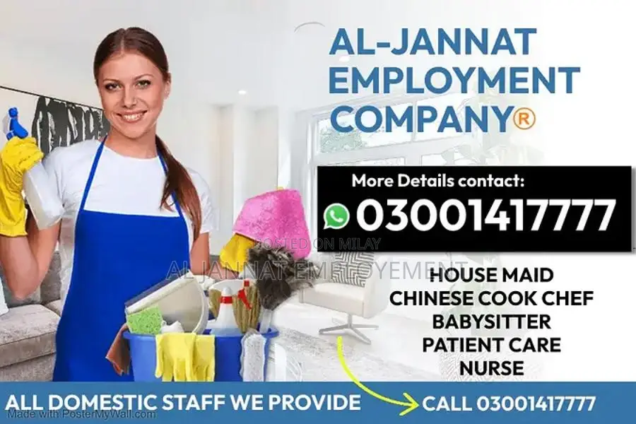 Maids / House Maids / Chef / House Cook / Baby Sitter Driver available