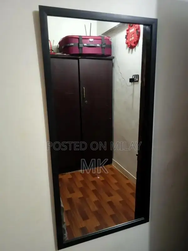 Full Length Black Frame Decorative Wall Mirror