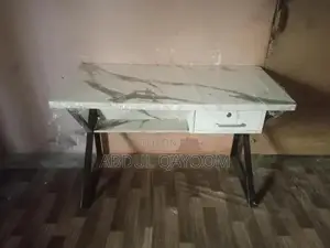 Photo - Sturdy Wood Study Table with Modern Metallic Frame