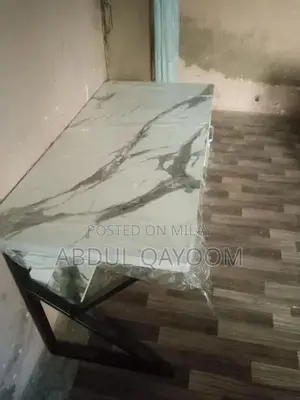 Sturdy Wood Study Table with Modern Metallic Frame