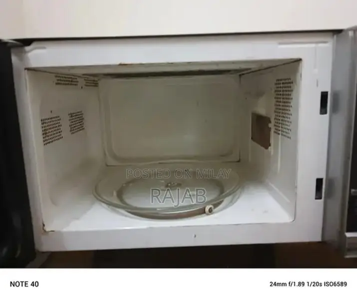 Black and Grey Microwave Appliance - Compact Kitchen Model DW-381