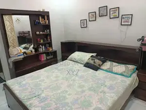 Photo - Wooden Bed with Dressing Table and Mattress