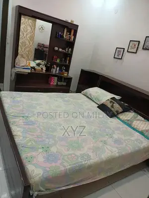 Wooden Bed with Dressing Table and Mattress