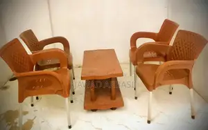 Plastic Outdoor Dining Set with Chairs and Table