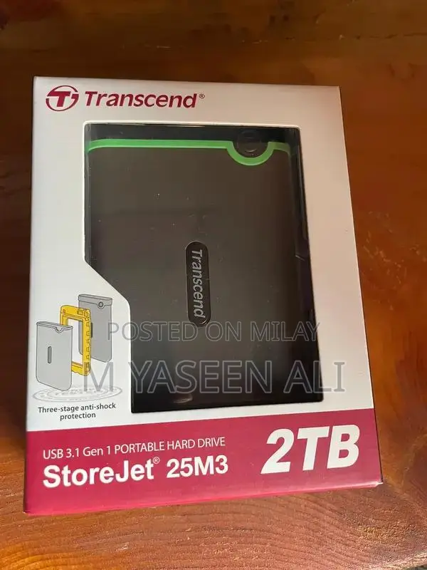 Transcend 2TB Portable External Hard Drive - USB 3.1 Shock-Resistant