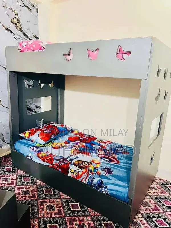 Kids Double Bed Frame with Climbing Ladder