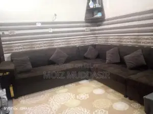 L-Shaped Dark Chocolate Brown 7-Seater Sectional Sofa with Cushions