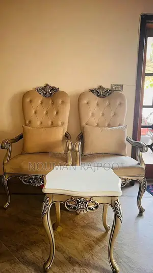 Wooden Sofa Chairs with Matching Table - Classic Living Room Set
