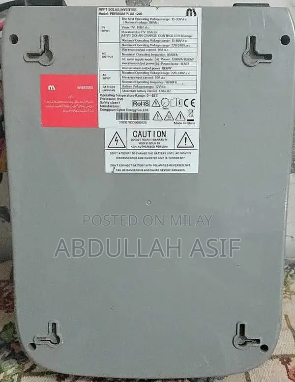 MPPT Solar Charge Controller Inverter 1200VA 1000W 12V Battery System