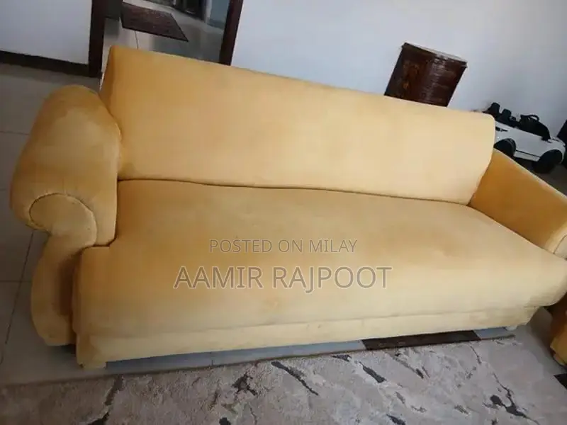 Golden 7-Seater Sofa Set with Premium Foam Cushions