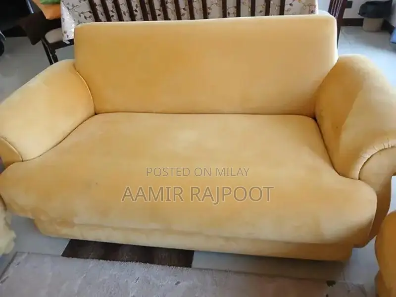 Golden 7-Seater Sofa Set with Premium Foam Cushions