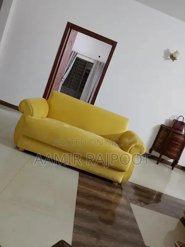 Golden 7-Seater Sofa Set with Premium Foam Cushions