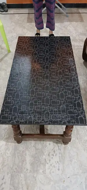 Photo - Wooden 5-Seater Living Room Sofa with Matching Centre Table