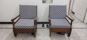 Wooden 5-Seater Living Room Sofa with Matching Centre Table