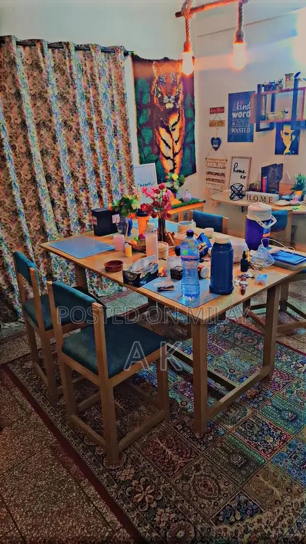 Sturdy Wooden Dining Table with 4 Matching Chairs