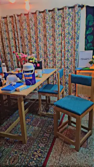 Sturdy Wooden Dining Table with 4 Matching Chairs