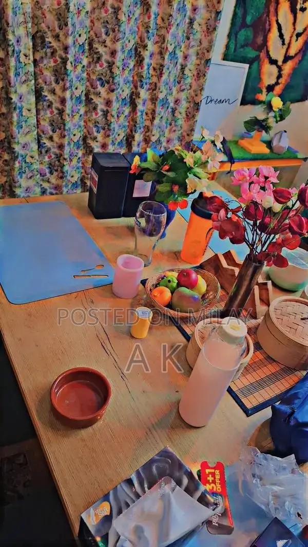 Sturdy Wooden Dining Table with 4 Matching Chairs