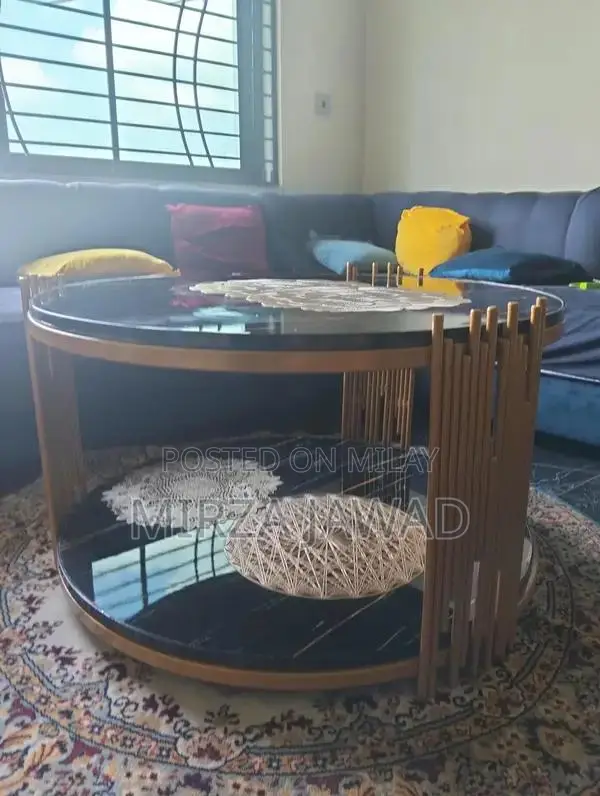 Modern Glass-Top Coffee Table with Double Surface