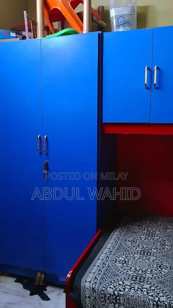 Kids Double Bed Frame with Storage Cabinets