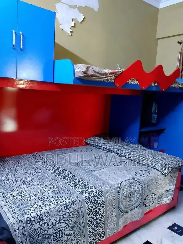 Kids Double Bed Frame with Storage Cabinets