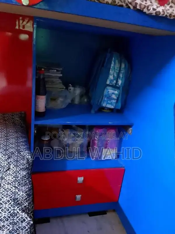 Kids Double Bed Frame with Storage Cabinets