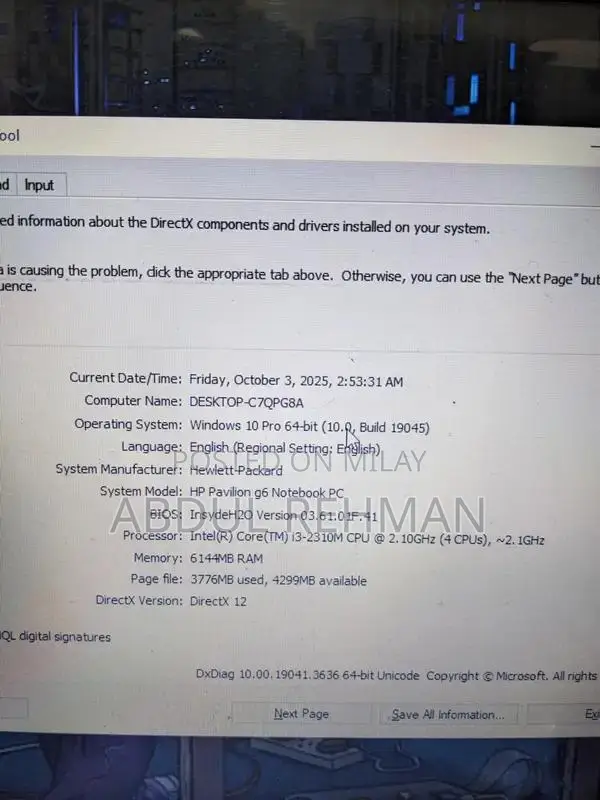 HP Pavilion G9 Notebook Laptop - Core i3 Processor