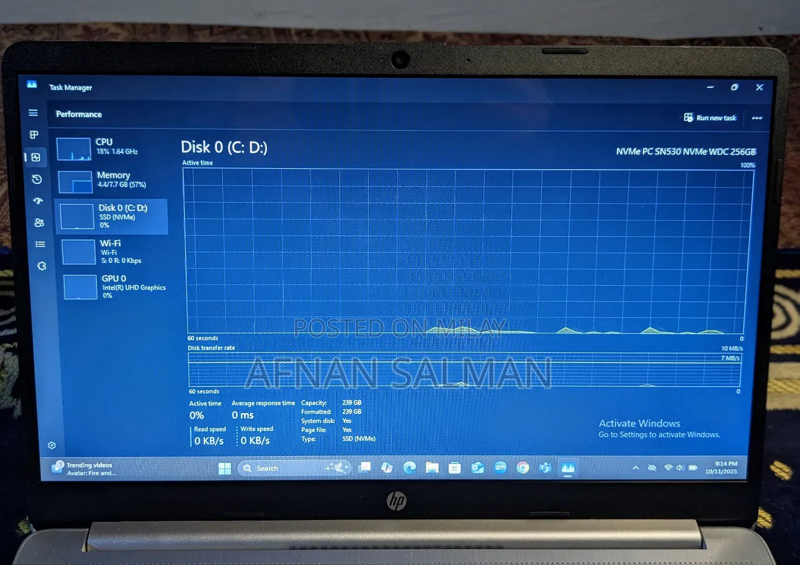 Laptop HP 8GB Intel Core I3 SSD 256GB