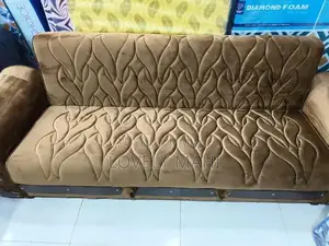 Photo - 3-Seater Brown Sofa Bed with Convertible Design