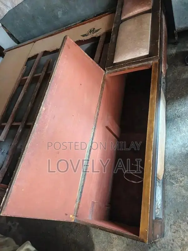 Full Size Wooden Bed and Wardrobe Set