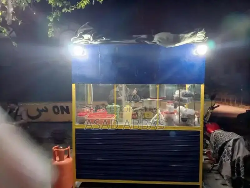 Commercial Food Cart with Steel Construction and Security Features
